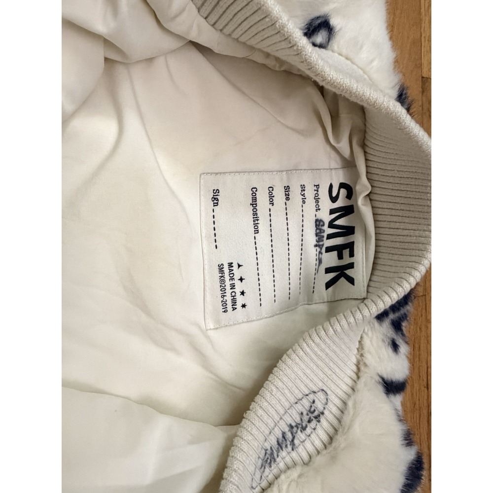 RARE Prototype SMFK Sample Fur Jacket All Over Print Zip Streetwear Collectable - Picture 2 of 16